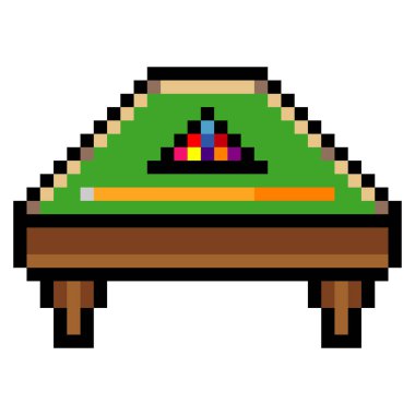 Piksel resim tarzında boş bilardo masası