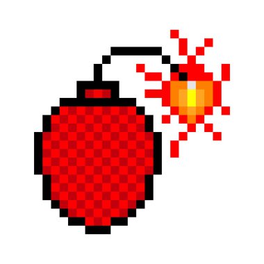 Piksel sanat tarzında dinamit bombası.