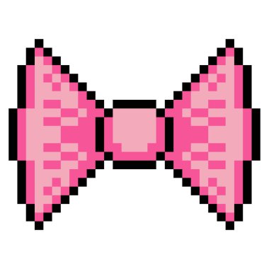 Piksel resim tarzında pembe papyon