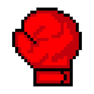 Piksel sanatında kırmızı boks eldivenleri