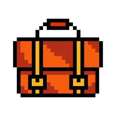 Piksel sanat tarzında deri çanta.