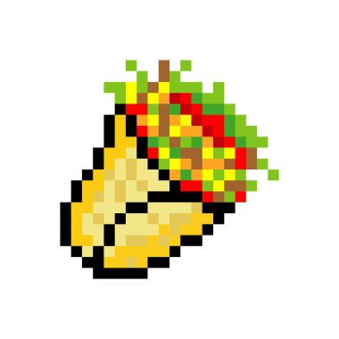 Piksel sanat tarzında fast food Burrito