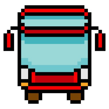 Piksel sanatında otobüs ön görünümü