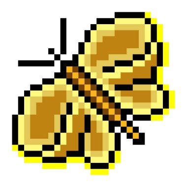 Piksel resim tarzında kelebek böceği