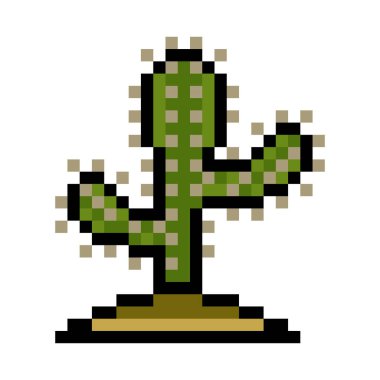 Piksel sanat tarzında kaktüs