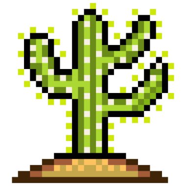 Piksel sanat tarzında kaktüs