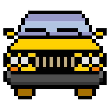 Piksel resimli araba ön görünümü