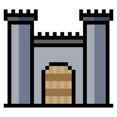 Piksel resimli ortaçağ kalesi.