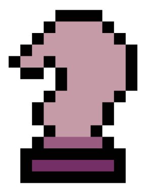 Piksel sanat tarzında şövalye satranç taşları