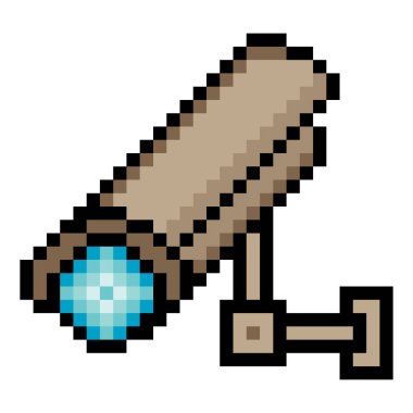 Piksel resim tarzında güvenlik kamerası.