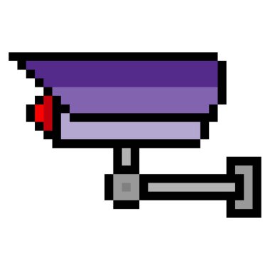 Piksel sanat tarzında CCTV güvenlik kamerası.