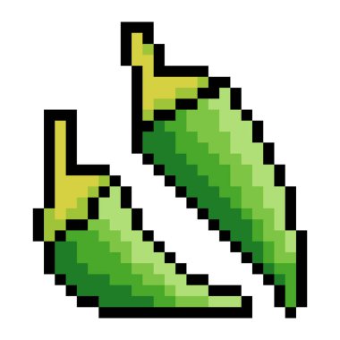 Piksel resimli yeşil biber.