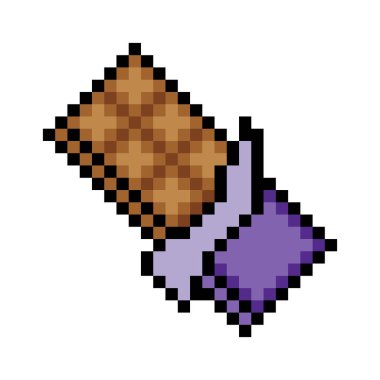 Piksel resim tarzında çikolata.