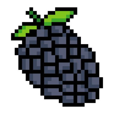 Piksel sanat tarzında böğürtlen.