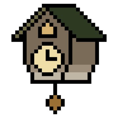 Piksel sanat tarzında guguklu saat