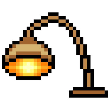 Piksel resim tasarımlı masa lambası