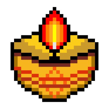 Piksel sanat tarzında mutlu diwali kutlamaları