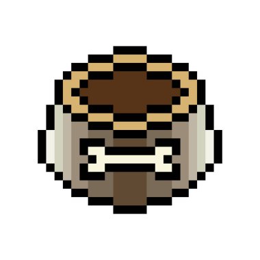 Piksel sanat tarzında köpek kasesi.