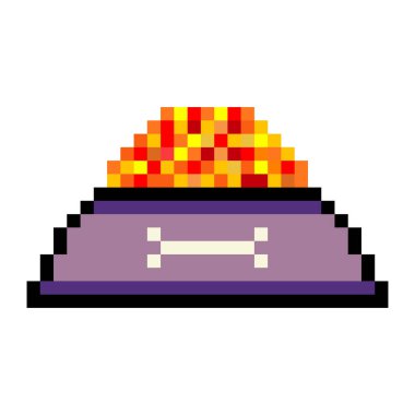 Piksel sanat tarzında köpek kasesi.