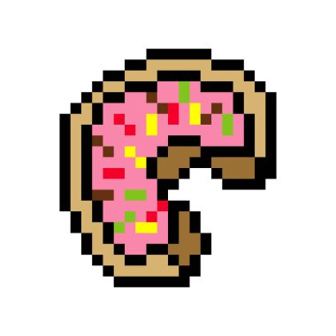 Piksel resim tarzında çörekler