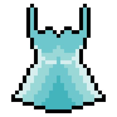 Beyaz arkaplanda pikselli etek giysisi