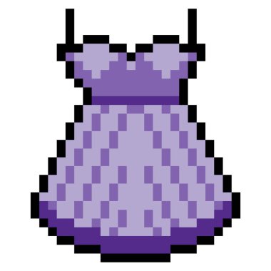 Beyaz arkaplanda pikselli mini elbise