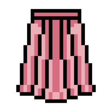 Piksel resimli pileli etek beyaz arkaplanda izole edilmiş.