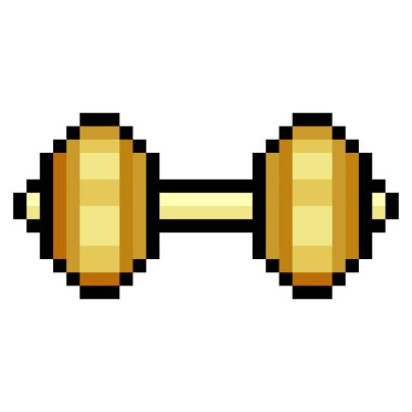 Spor salonu için dambıllar piksel sanat tarzında