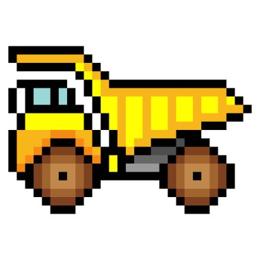 Çöp kamyonu ağır piksel sanatı