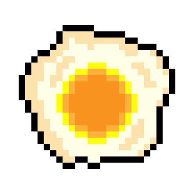 Piksel tasarımlı sahanda yumurta