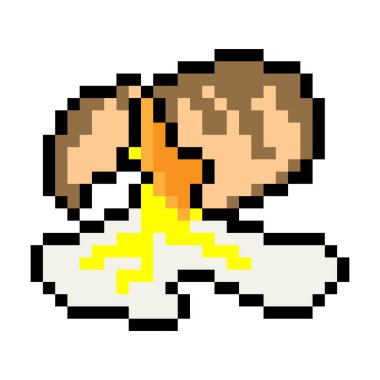 Kırık yumurta ve piksel sanat tasarımı.