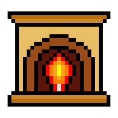 Piksel sanat tarzında şömine