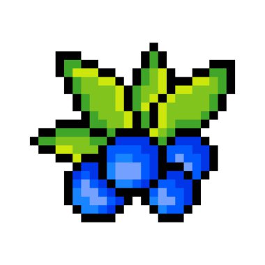 Beyaz arkaplanda izole edilmiş pikselli yabanmersini.