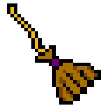 Piksel sanat tarzında sihirli süpürge