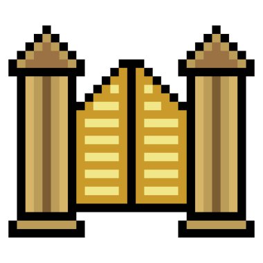 Piksel resimli ev kapısı binasının çizimi