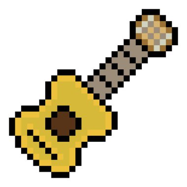 Piksel resim tarzında akustik gitar