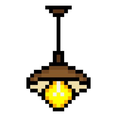 Piksel sanat tarzında asılı lamba