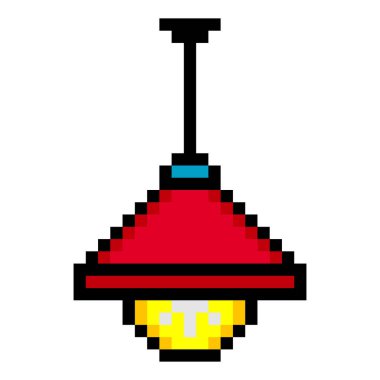 Piksel sanat tarzında asılı lamba