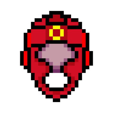 Piksel sanat tarzında boks kaskı