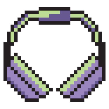 Piksel resim tarzında kulaklık.