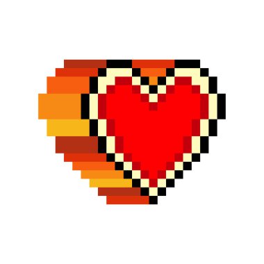 Piksel sanat tarzında kalp