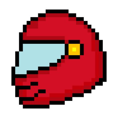 Piksel sanat tarzında motosiklet kaskı