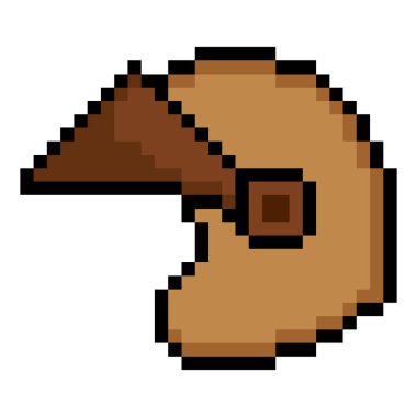 Retro motosiklet kaskı 8 bit piksel sanat tarzında.