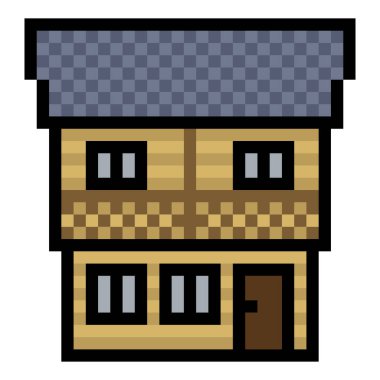 Piksel sanat tarzında ortaçağ binaları