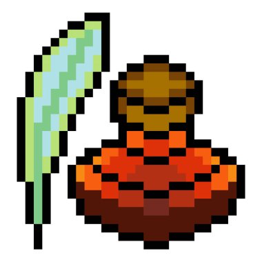 Piksel sanat tarzında mürekkep şişesi.