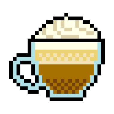 Piksel tarzı köpüklü İrlanda kahvesi.