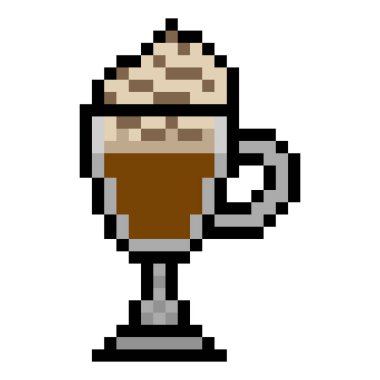 Piksel sanat tarzında İrlanda kahvesi