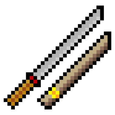 Piksel sanat tarzında Katana kılıcı