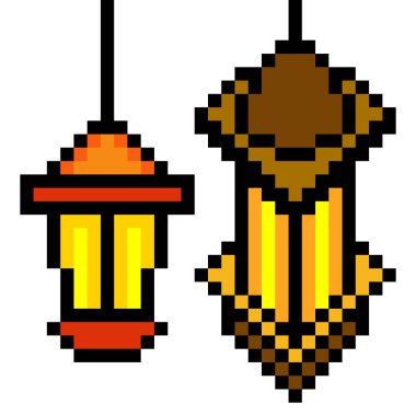 Piksel sanatında Ramazan feneri