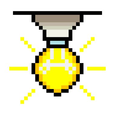 Piksel sanat tarzında tavan lambası.